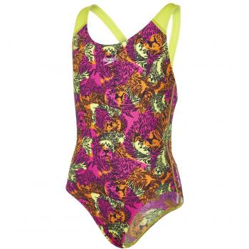 Speedo Ball Allover Splashback Bañador 1 Pieza, Niñas, Verde