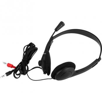 Auriculares Estéreo con Cable de 3,5mm y Cancelación de Ruido, Diadema Ajustable con Micrófono para Ordenador Portátil y Escritorio