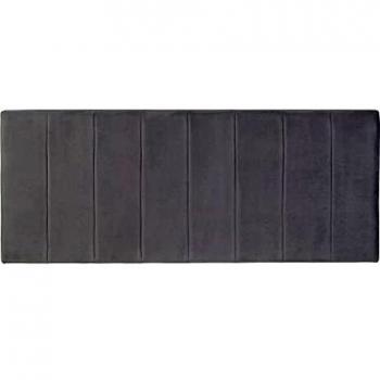 Cabecero tapizado Franjas de Terciopelo Gris para Cama de 135/150 cm - LOLAhome