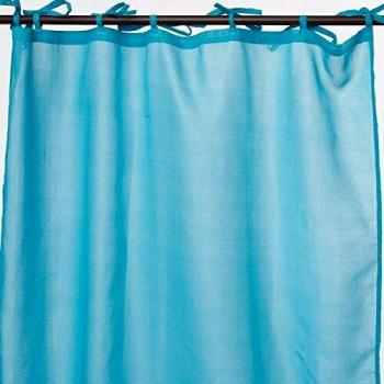 Visillo Juliette de poliéster, color azul, dimensiones 105 x 250 cm