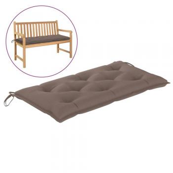 Taupe Oxford Fabric Garden Bench Cushion 100x50x7 cm