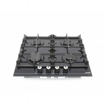 Placa de Gas Haeger PG-4GG.007A 59 cm, Encimera de gas integrada, 60 cm, color negro, 4 zonas de cocción