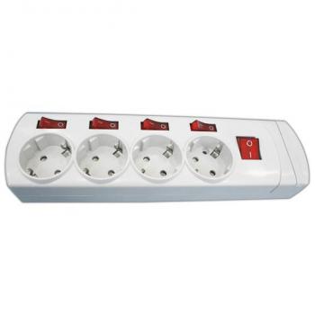 Base de 4 Tomas con Interruptores Independientes Inalámbricos Electro DH 36.188/SC