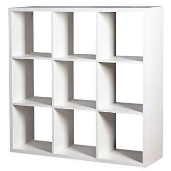 Estantería Bedford A105, Blanco Molet, Abierta sin Pared Trasera, Aglomerado Laminado, 114x114x32cm