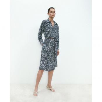 Vestido camisero con estampado de lunares