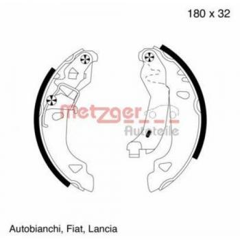 Juego de zapatas de freno traseras METZGER MG 585 para Fiat Brava, Bravo, Punto y Lancia Y