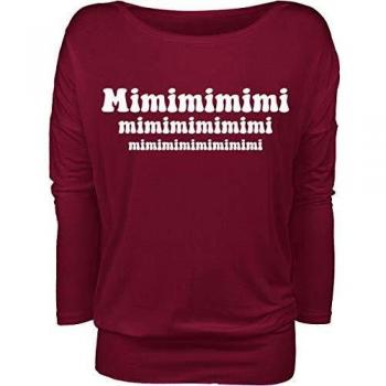 Mimimimimi Mujer Camiseta Manga Larga Burdeos XS, 95% Viscosa, 5% elastán, Ancho