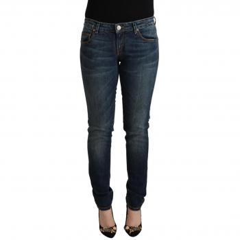 Acht Blue Washed Cotton Low Waist Slim Fit Jeans - W26