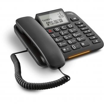 Gigaset DL380 Corded Phone with Large Buttons and LED Caller ID - Black