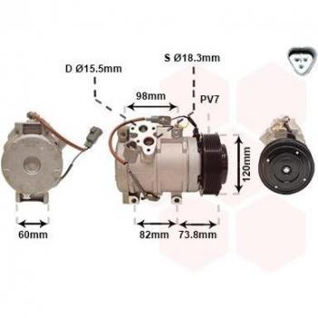 Compresor de aire acondicionado VAN WEZEL 5300K726