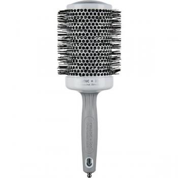 Cepillo Redondo Olivia Garden Expert Blowout Speed 65 mm con Cerda Ondulada Blanco y Gris