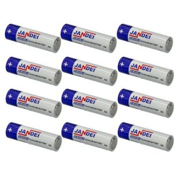 Jandei Pack 12 Pilas Alcalinas AA 1,5V Alta Rendimiento No Recargables