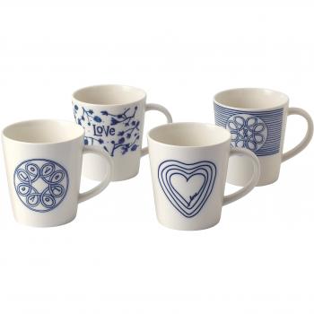Royal Doulton amor taza, azul, 475 ml, juego de 4