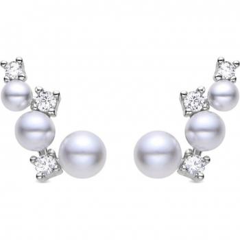 Pendientes Luxenter de Plata de Ley 925 con Perla Blanca acabados en rodio