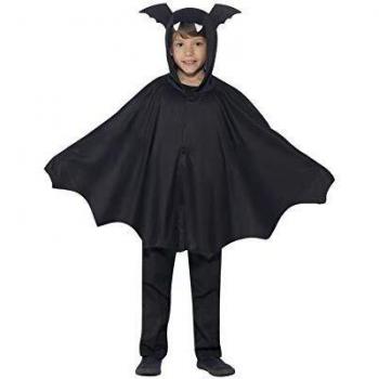 Smiffy's capa de Murciélago para niños de 4 a 9 años, colo negro, Talla L