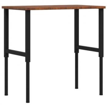 Banco de trabajo rectangular de madera maciza 100x60x(71,5-98) cm