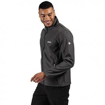 Regatta Cera IV Chaqueta Softshell, Tejido Elástico Y Resistente Al Viento con Cremallera Soft Shell, Hombre, Black Marl, XL