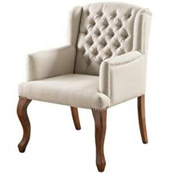 Sillón butaca tapizado en tela PARUNA - Beige