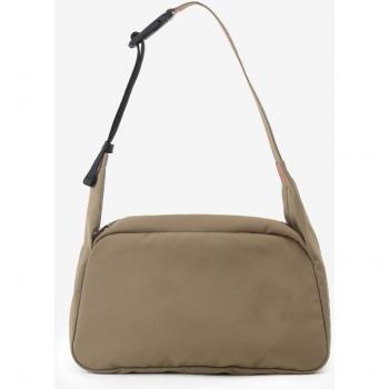 Bolso Hobo de Mujer Ecoalf Bonded Marrón con Cierre de Cremallera y Logo Lateral, Casual, Poliéster Reciclado, Sostenible