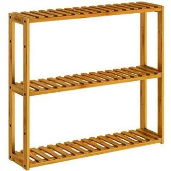 Estante Independiente de Bambú 3 Niveles Ajustables 54x60x15cm - Capacidad de Carga 30kg