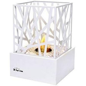 Purline AMALTEA W Chimenea de sobremesa para Uso Interior o Exterior con diseño Moderno Color Blanco
