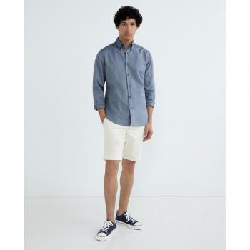BOSS Mens Rickert Regular-fit Oxford Shirt - Navy Blue - Size M