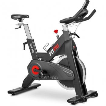 Bicicleta Estática FITFIU BESP-500 con Disco de Inercia de 24Kg y Monitor de Frecuencia, Soporta hasta 120Kg