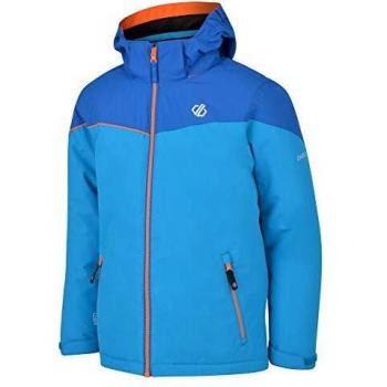 Dare 2b Oath Waterproof Breathable High Loft Insulated Ski Snowboard Jacket with Foldaway Hood and Adjustable Fit Chaqueta, Unisex niños, Azul Atlántico/Azul Oxford, 2
