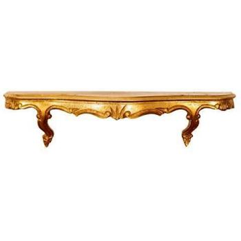 Repisa de pared de madera con acabado dorado envejecido 59X13X14 cm Made in Italy
