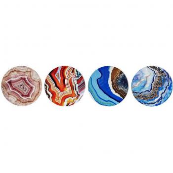 Posavasos DKD Home Decor Dolomite Corcho Moderno (4 pcs)