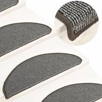 Alfombras de peldaños de escalera 15 uds gris 65x21x4 cm