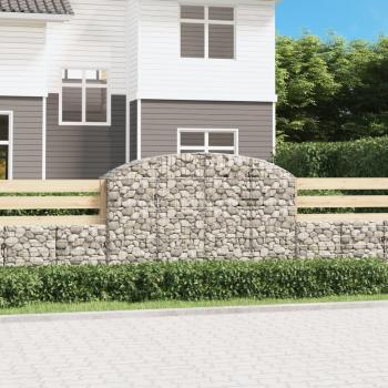 Arco Gabion cesta de gaviones 200x50x120/140 cm hierro galvanizado
