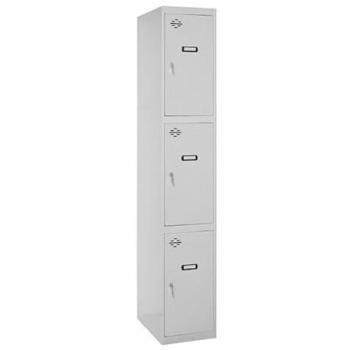 Taquilla Metálica Profesional SimonRack de 3 Puertas con Llave, 1800x400x500 mm, Color Gris