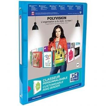 Carpeta de anillas Polyvision A4 20 mm personalizable color azul