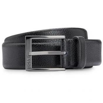 Boss Elloy Leather Belt for Men, Black, Size 110 cm