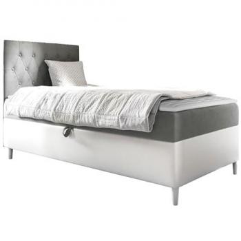 Cama Continental Baltimore 171, Individual, Cuero Ecológico, 80x200 cm, con Somier y Cabecero Acolchado