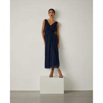 Vestido largo plisado Navy Lion of Porches