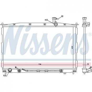 Radiador de refrigeración del motor NISSENS 67505 - Radiador de aluminio, compatible con múltiples modelos de vehículos, diseño optimizado para una mejor transferencia de calor, incluye tapones y accesorios necesarios para la instalación