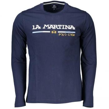 La Martina Chic Blue Crew Neck Embroidered T-Shirt - XXL
