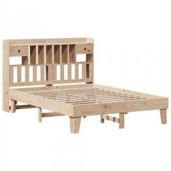 Estructura de cama sin colchón 140x200 cm en madera maciza de pino blanca