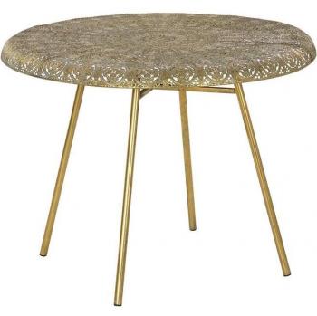 Mesa auxiliar de metal cobrizo claro (65 x 65 x 59 cm)