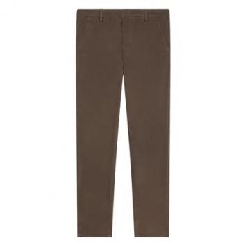 Dondup Brown Stretch Cotton Straight-Leg Trousers for Men, Size W34
