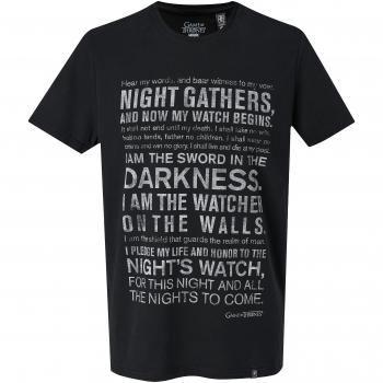 GOZOO Game of Thrones T-Shirt Hombre Night's Watch Oath 100% Algodón Negro S