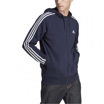 adidas Sportswear Mens 3-Stripes Full Zip Hoodie - Legend Ink - M