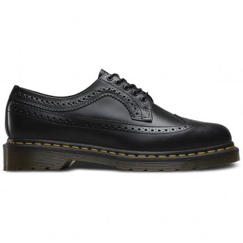 Dr. Martens 3989 Smooth Leather Brogue Lace-Up Boots in Black, Size 38