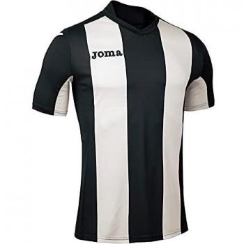 Joma Pisa Camiseta, Hombres, Negro-Blanco, 6XS-5XS