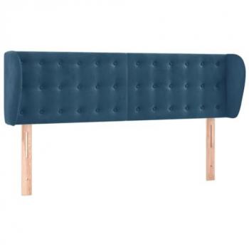 Cabecero de terciopelo azul oscuro 147x23x78/88 cm