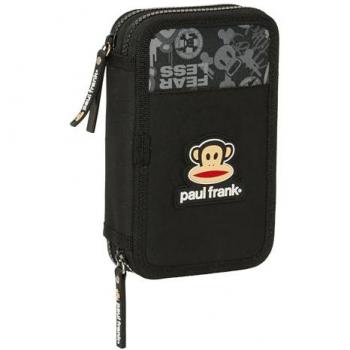 Estuche Escolar Paul Frank Join the Fun - Plumier Doble Compacto con 28 Piezas, Diseño Único y Licencia Oficial, Tamaño 12.5 x 19.5 x 4 cm, Ideal para