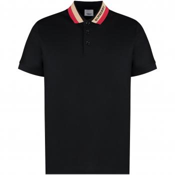Burberry Men's Classic Black Cotton Piqué Polo Shirt - Size Small