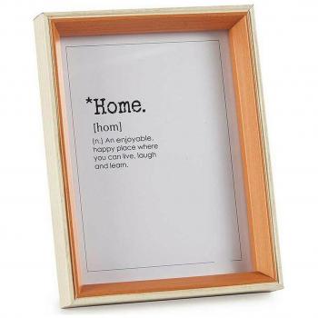 Marco de Fotos 83619 Marrón 17 x 22 x 3 cm Cristal Blanco Madera MDF
